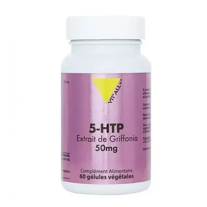 Vit‘all+ 5-HTP extrait de Griffonia 50mg, 60 gélules végétales