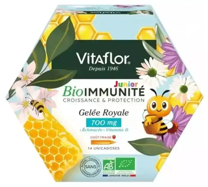 Vitaflor Gelée Royale Bio Junior+ 700 mg – Bte de 14 Unicadoses®