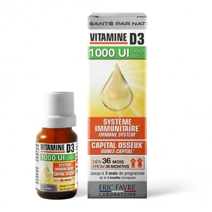 Vitamine D3 1000ui – Système immunitaire Capital osseux – 20ml