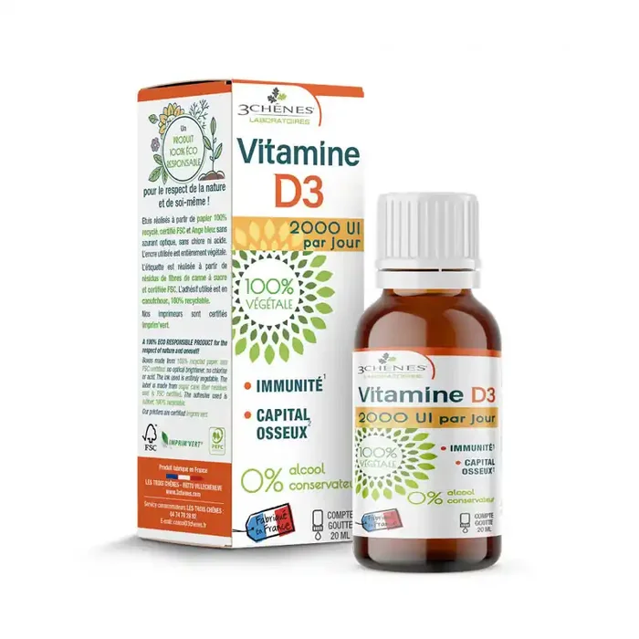 VITAMINE D3 2000 UI /JOUR 20ML 3CHÊNES