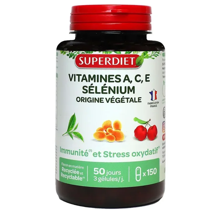 Vitamines A, C, E et sélénium 150 gélules