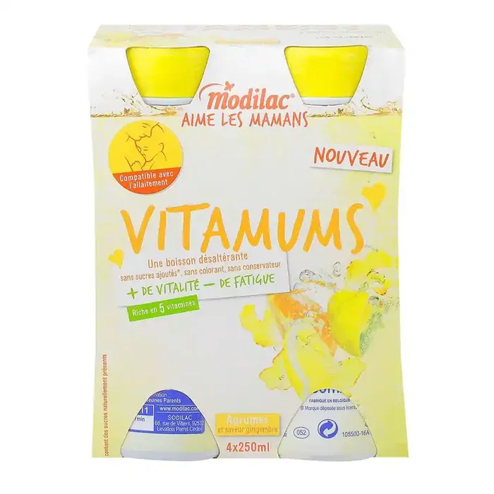 Vitamums Agrumes et saveur gingembre 4x250ml