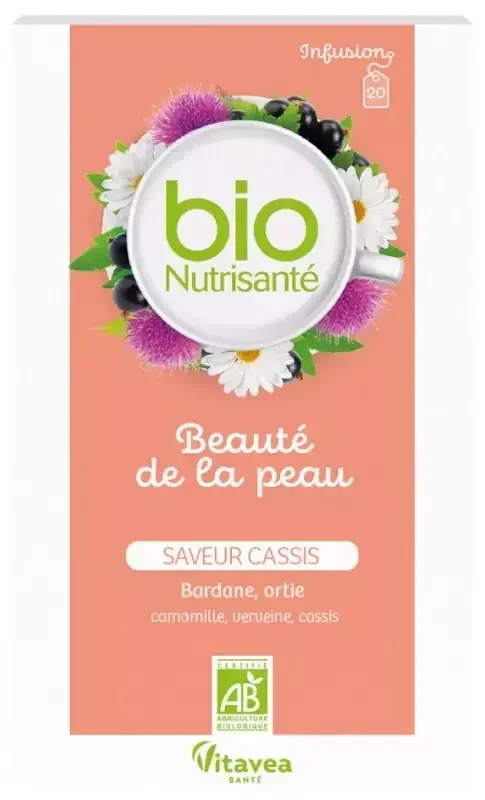 Vitavea Bionutrisanté – Infusion Beauté de la Peau Saveur Cassis – 20 Sachets