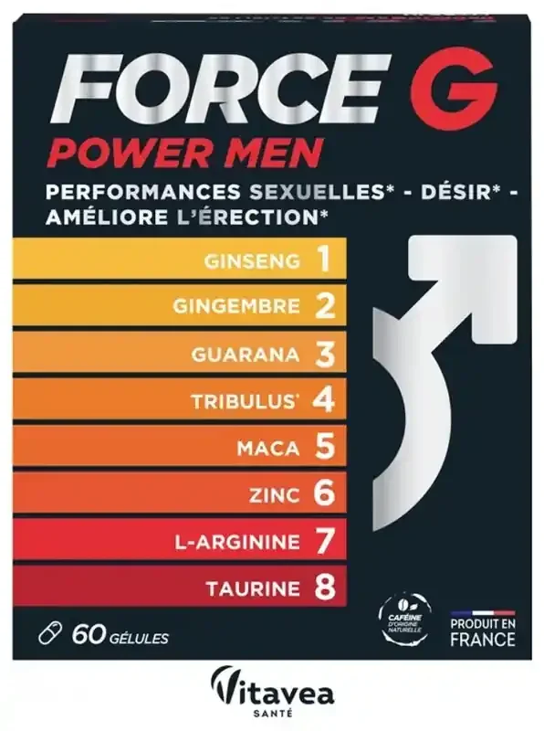 Vitavea Force G Power Men – Tonifiant Sexuel – Complément Alimentaire-60 Gélules