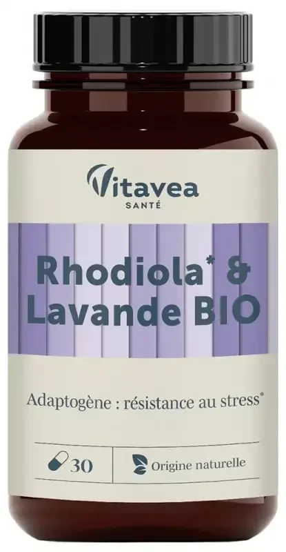 Vitavea Rhodiola & Lavande Résistance au Stress Bio 30 Unités