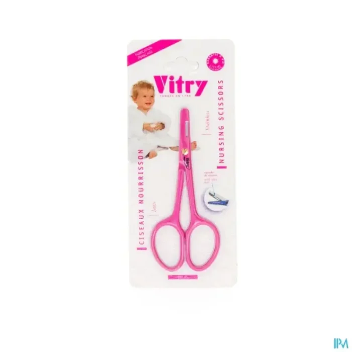 Vitry ciseaux ongles nourrisson inox trempe couleur