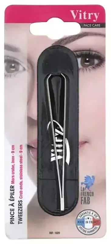 Vitry Pince à Épiler les Sourcils Mors Crabe Biais Inox Doré