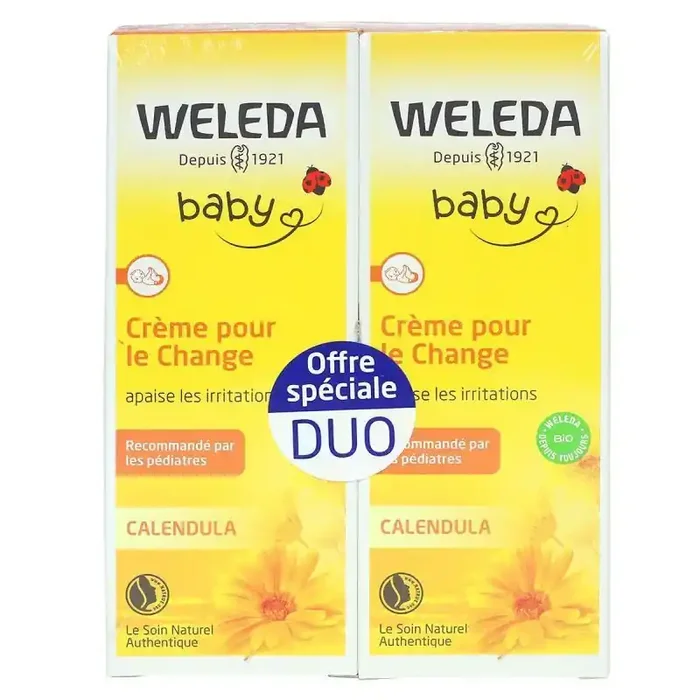 Weleda Baby Crème pour le change au Calendula Lot de 2