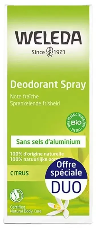 Weleda Duo Déodorant Spray Citrus – 2 X 100 ml
