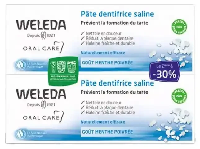 Weleda Duo Pâte Dentifrice Saline – 2 x 75 ml