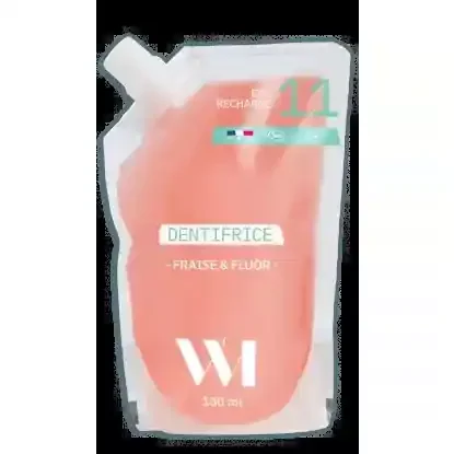 WhatMatters Dentifrice fraise adulte et enfant + 7 ans – Recharge 180ml