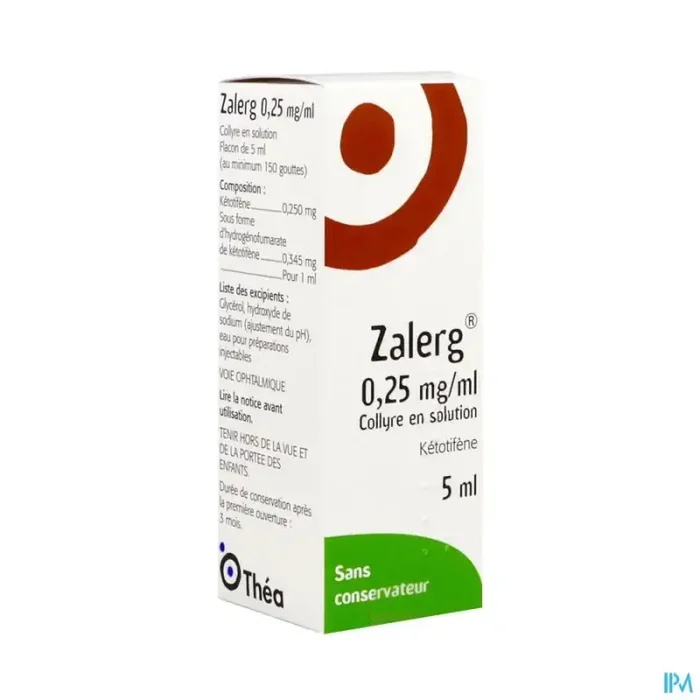 Zalerg 0mg25/ml collyre solution 5ml